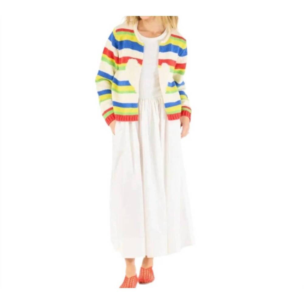NEW KERRI ROSENTHAL beau lero cardigan sweater in colorful stripe - Picture 3 of 5
